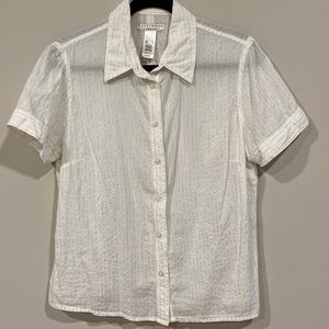 Crazy Horse by Liz Claiborne white button down cotton blouse